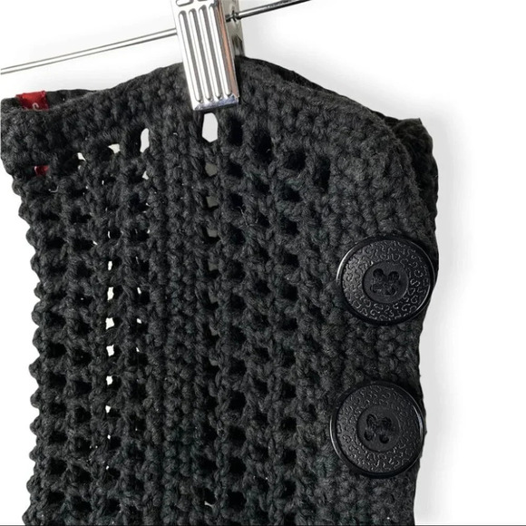 LIVS Black Crochet Button Up Washable Boots - Picture 3 of 6